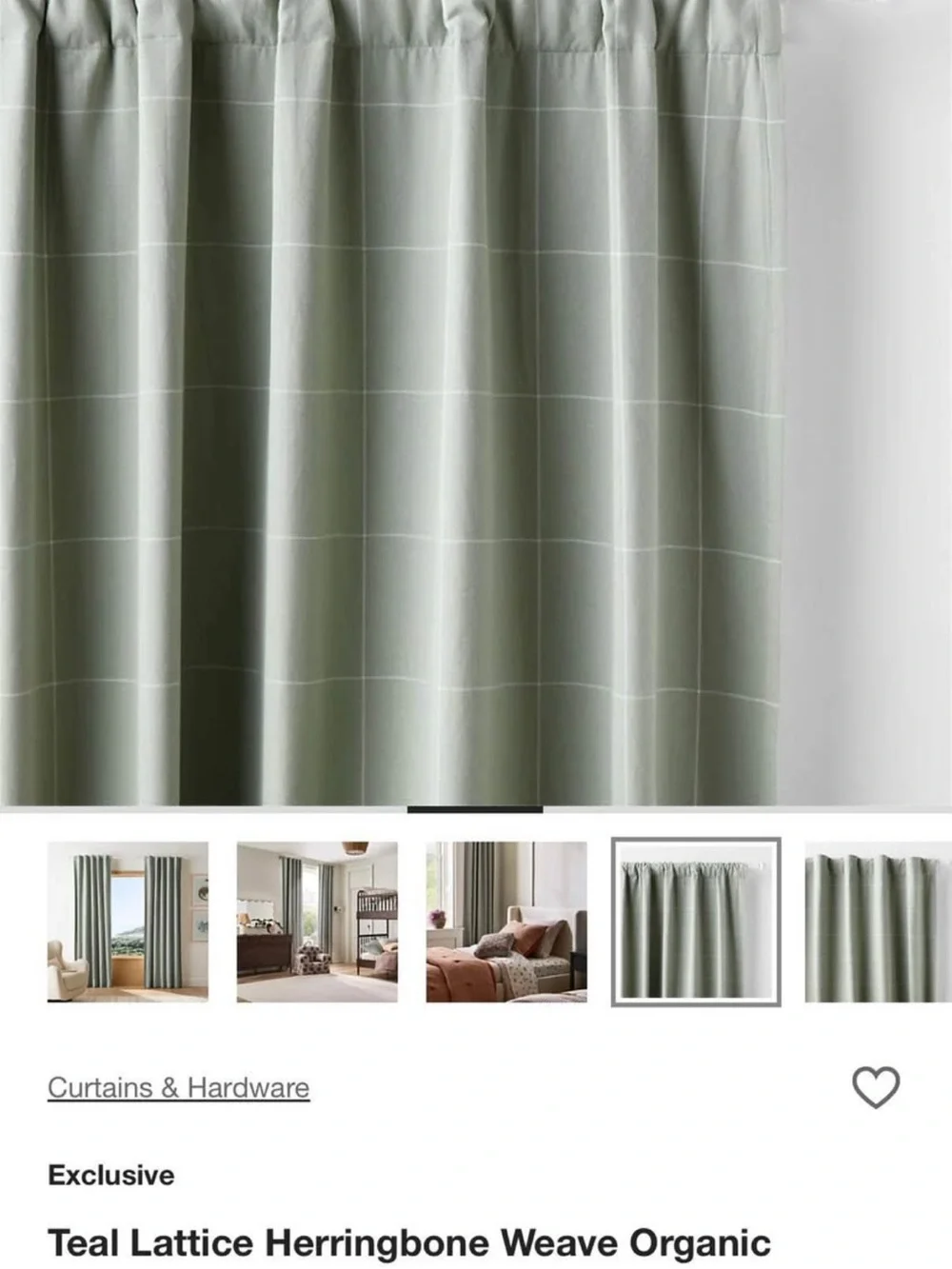 Crate&Barrel Beige Windowpane Blackout Curtains